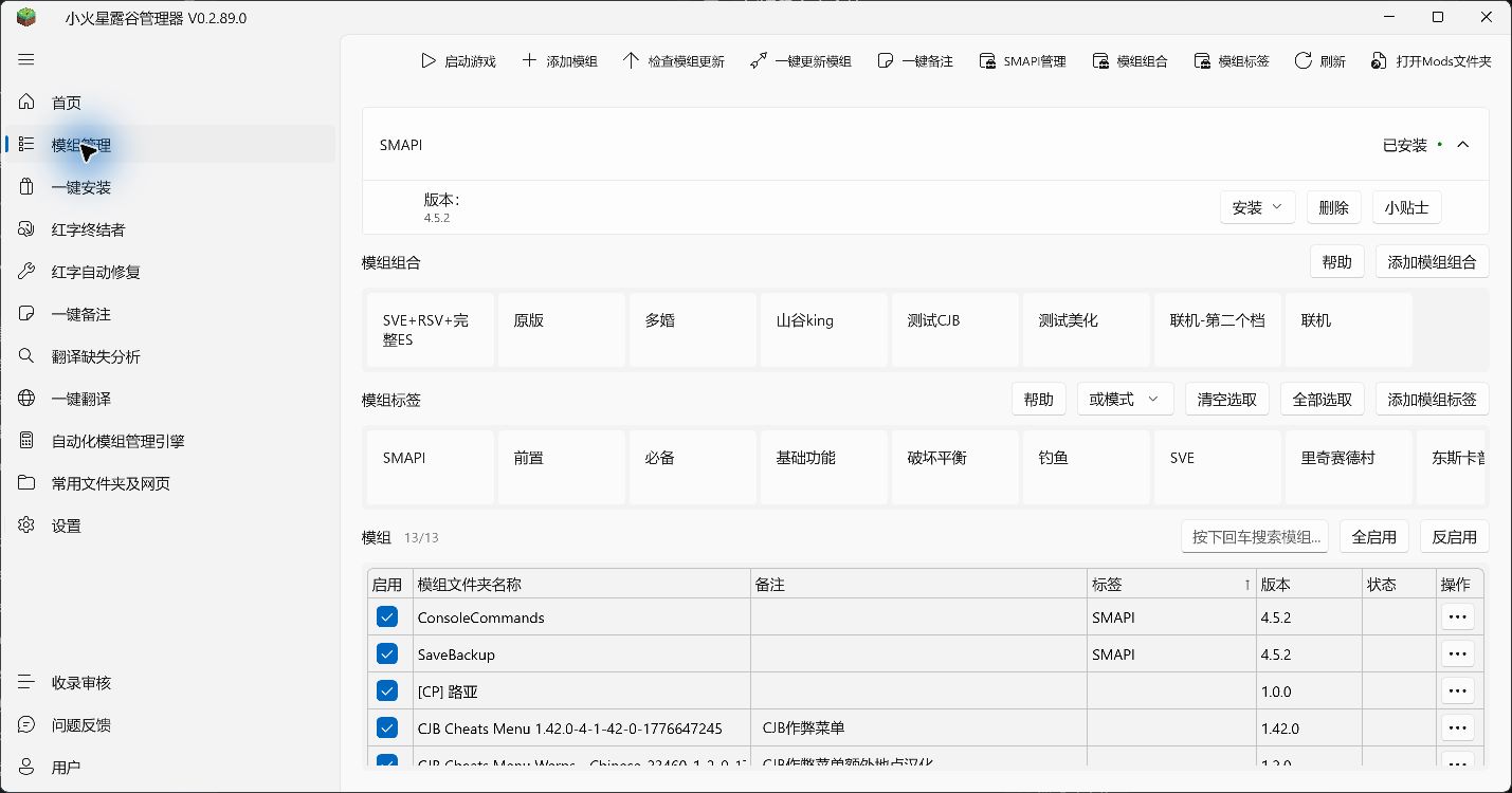 打开 SMAPI 管理