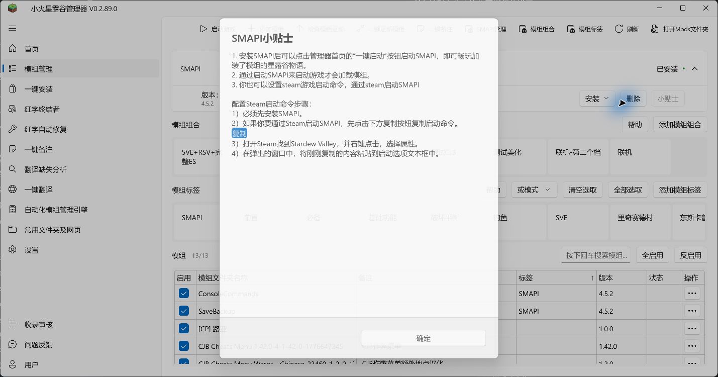 复制 Steam 启动命令