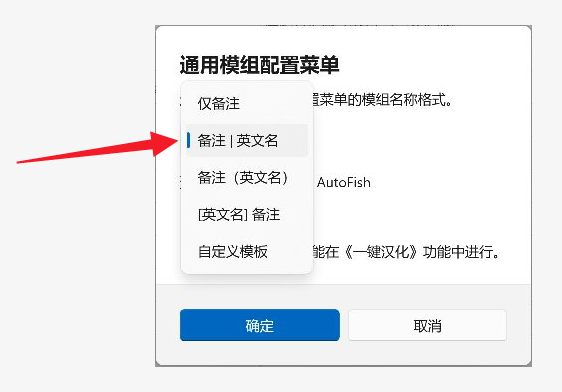 选择 GMCM 模组名称格式